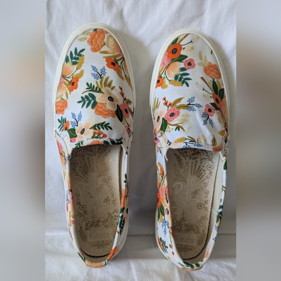 Keds Shoes - Keds Rifle Paper Co Size 9 White Sneakers Floral Design